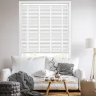 35mm White & Chalk Faux Wood Blinds