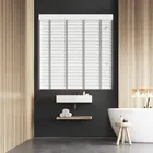 True White Faux Wood Blind With Lunar Ladder Tapes