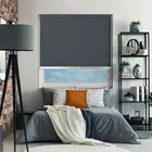 Bedtime Anthracite Chrome Bottom Bar Cordless Roller Blind