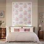 Bouquet Parade Faux Silk Pink Roman Blind