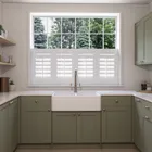 Bright White Cafe Style Plantation Shutters Blinds Uk