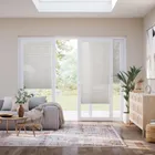 Stick On Powder Grey Voile Sliding Door Blind