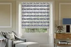 Fairway Blue Geometric Day And Night Blind With Ultra Fine Patterned Voile