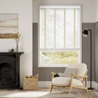 Pure White & Ecru Wooden Blind - 50mm Slat
