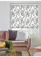 Climbers Grey Floral Leaf Roller Blind