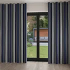 Laura Ashley Tiverton Stripe Midnight Wave Curtain Blinds Uk