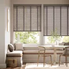 Smoke Whisper & Grey Faux Wood Blind - 50mm Slat