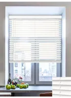 Clean White Wood Grain Faux Wood Venetian Blind