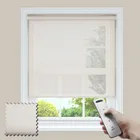 Delicate Frost Somfy Powered Roller Blinds In Sheer White