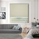 Bedtime Hessian White Bottom Bar Cordless Roller Blind