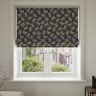 Sara Miller Etched Leaves Deep Navy Blinds Uk