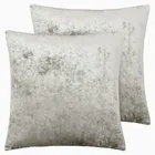 Essentials Crushed Velvet Silver Cushion 55cm X 55cm