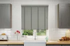 Nordic Grey Fine Grain - Slat Faux Wooden Blind Dusk Tape
