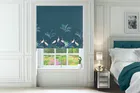 Sara Miller Heron Border Teal - Designer Roman Blind