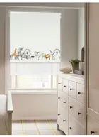 Blackout Safari Border Natural And Sheer White Double Roller Blind