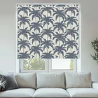 Retro Palm Indigo No Drill Roller Blinds - Shop Now