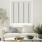 50mm Alabaster & Steel Faux Wood Blinds