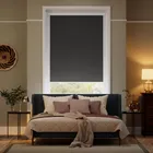 Stick On Sevilla Blackout Charcoal Roller Blind