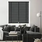50mm Obsidian & Black Wooden Blinds