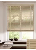 Greige 50mm Faux Wood Venetian Blind With Tapes