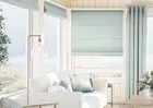 Soft Chevron Blue Glacier - Twist&fit Roman Blind