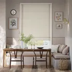 Bijou Linen Oatmeal & Linen Hopsack Inset Border Roman Blind