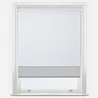 Aqualuxe White & Sunvue Dove Grey Double Roller Blind