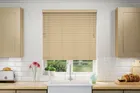 Nordic Sandstone Wood Effect - 50mm Slat Faux Wooden Blind