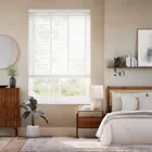 Chiffon White & Chevron Cream Wooden Blind - 50mm Slat