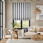 Tessa Stripe Charcoal Roman Blind