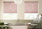 Bamboo Candy Green Pink - Roman Blind