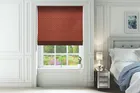 Augustus Wine - Faux Silk & Chenille Pattern Roman Blind