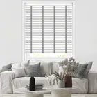 50mm White Diamond Grain & Steel Faux Wood Blinds