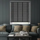 50mm Midnight & Jet Faux Wood Blinds