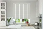 Charisma Light Grey - Faux Wood Blind Super White Tape