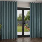Harlow Teal Wave Curtain Blinds Uk
