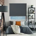 Bedtime Anthracite Anthracite Bottom Bar Cordless Roller Blind