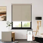 Seclusion Beige Privacy Battery Powered Electric Roller Blinds