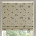 Ante Decor Country Animals Printed Cotton Made To Measure Roman Blind Linen Charcoal