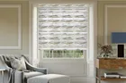 Faroe Navy Abstract Day And Night Blind With Ultra Fine Patterned Voile