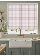 Devon Check Dusky Pink Roller Blind