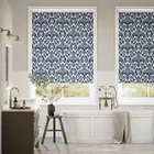Splash Blackout Ikat Damask Blue Roller Blind
