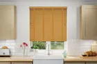 Nordic Light Oak Wood Effect - Faux Wooden Blind Amber Tape