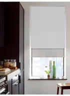 Blackout Magnetic Grey And Sheer Metal Double Roller Blind