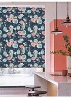 Sacred Lotus Marine Floral Roller Blind By Boon &amp; Blake
