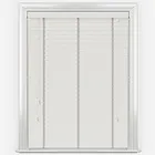 Statement True White With Light Grey Tapes Faux Wood Venetian Blind