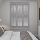 Dove Grey Tier On Tier Plantation Shutters Blinds Uk