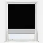 Aqualuxe Black & Sunvue Dove Grey Double Roller Blind