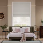 Electric Clicklock Cavendish Grey Wash & Cloud White Double Roman Blind