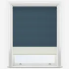 Double Roller Supreme Blackout Airforce Blue & Cream Double Roller Blind